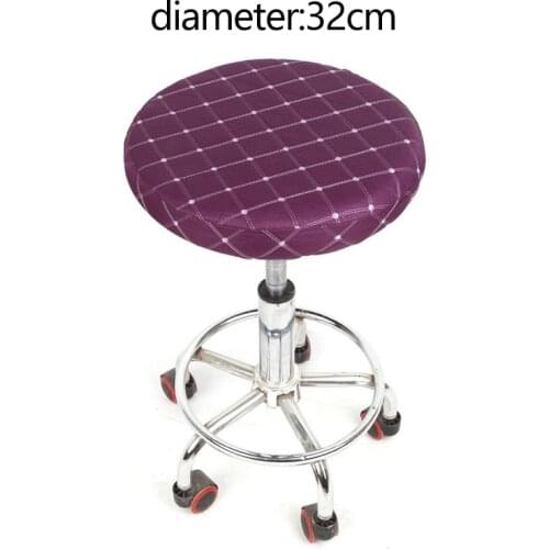 Checkered Round Chair Cover Bar Stool Cover Elastic Seat Cover Household Chair Cover Removable And Washable Chair Cover