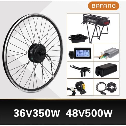 BAFANG Ebike Conversion Kit 36V 350W 48V 500W Electric Bicycle SWX02 Motor 8fun RM G020.350/500.D 20AH Battery Rack