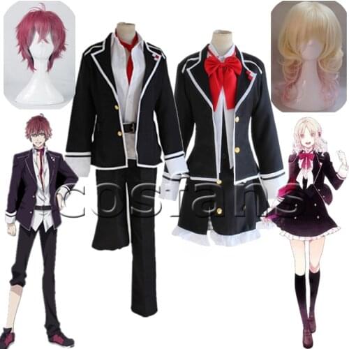 Anime DIABOLIK LOVERS Komori Yui Sakamaki Ayato Cosplay Costume School Dress Sakamaki Kanato Sakamaki Laito mukami ruki Uniforms