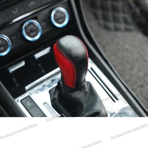 Lsrtw2017 Car Gear Lever Cover for Skoda Octavia A7 Superb 2016 2017 2018 2019 2020 Interior Accessories Leather shift knob