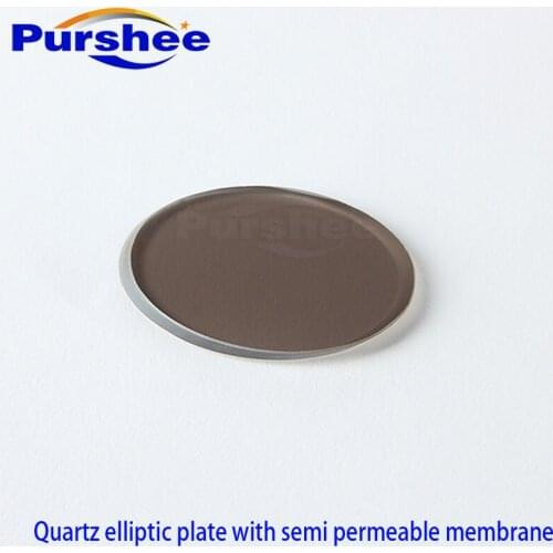 Quartz elliptic plate with semi permeable membrane/35.3x25x2mm