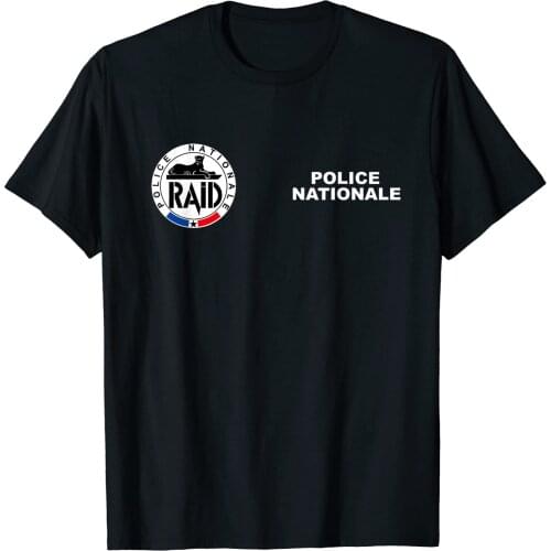 French National Police RAID Men T-Shirt Short Casual 100% COTTON O-Neck Men Clothing