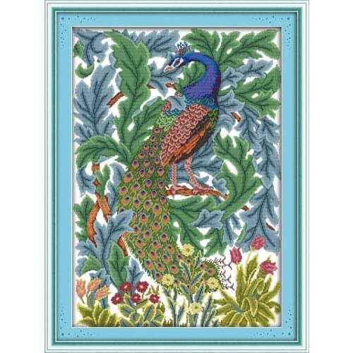 Everlasting Love Beautiful Peacock Chinese Cross Stitch Kits Ecological Cotton Stamped 14CT 11CT DIY Gift New Year Decorations
