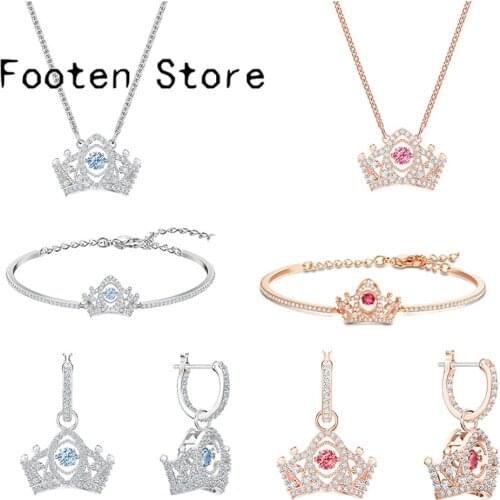 SWA Fashion Womens Jewelry Bee A Queen Crown Jewelry Set,Womens Earrings Necklaces Bracelets Fashion Romantic Gift Accessories