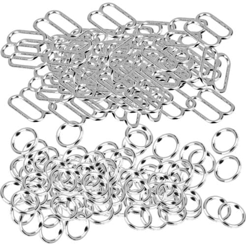 Lingerie Rings Sliders - 200 Pieces Bra Strap Adjuster Hooks Fasteners Clip
