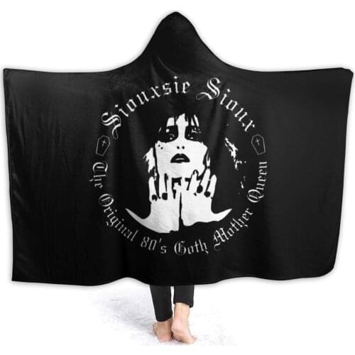 Siouxsie and The Banshees Hooded Blanket 3D Print Adult Adult Kids Winter Warm Sofa School Home Travel Picnic Carrying Wearable