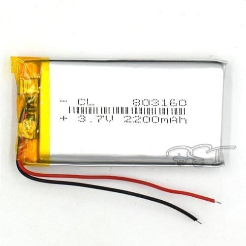 10Pcs 3.7V 2200mAh Rechargeable Li-Polymer 803160 Li-ion Lithium Cell Battery For MP3 MP4 Game Player Mouse PSP Lampe speaker to