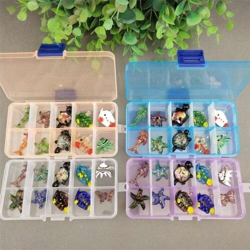 10pcs Murano glass Glass pendant jewelry gold silver color foil lampwork glass pendant charms popular ornaments DIY accessories