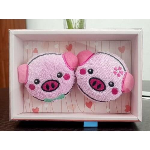 2 piece of pink pig towel wedding Gift box hand towels for family kids birthday party decoration