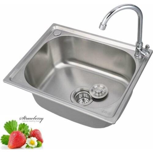 304 stainless steel sink single sink kitchen sink sink single basin thickened sink large single slot set WF907250