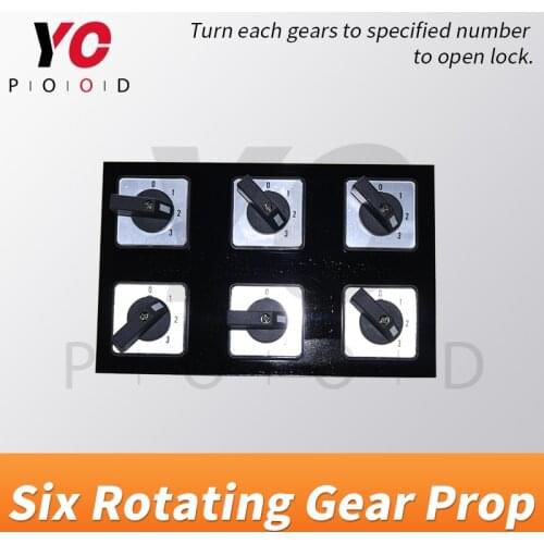YOPOOD room escape game prop rotating gear prop turn each gears to specified number to open lock game room devices