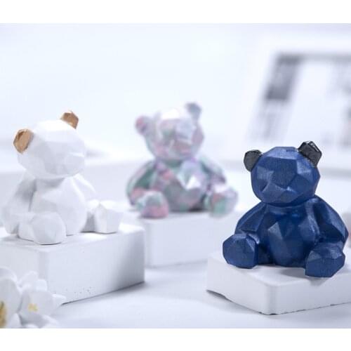 3D Silicone Mold DIY Geometry Stereo Creativity Bear Deer Cat Epoxy Resin Fondant Craft Aromatherapy Candle Cake Mold Tools