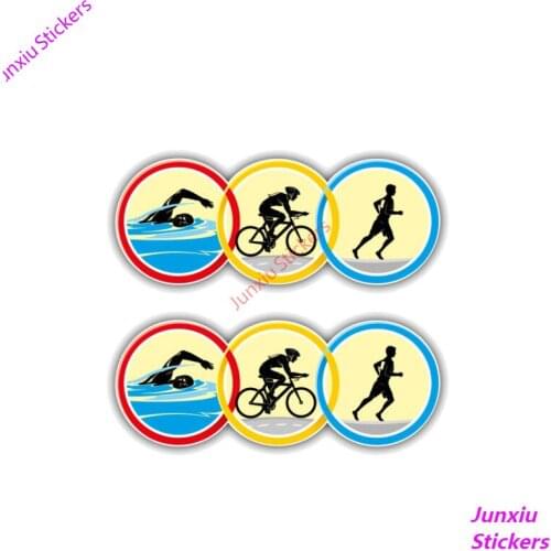 Reflective Triathlon Sport Car Stickers Window Bumper Trunk Auto Laptop Motorcycle Uv Protection Auto Accessories KK16*8cm