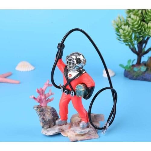 Aquarium Decoration Treasure Hunt Man Landscaping Pneumatic Toy Underwater Fish Tank Decor Necessary Aquatic Pet Accessories New
