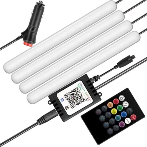 Car Interior Light Atmosphere RGB Car LED Strip Light With USB Wireless Remote Music Control Car Decorative Lamp
