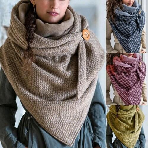 Women Winter Outdoor Thick Soft Warm Scarf Knitting Wraps Napkin Neckerchief