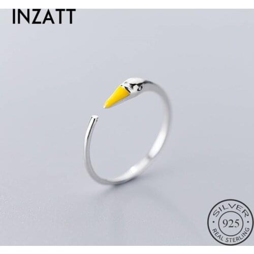 INZATT Real 925 Sterling Silver Minimalist Swan Ring for Charming Women Wedding Party Fine Jewelry Trendy 2019 Accessories Gift