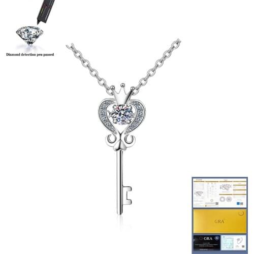 0.3 Carat Real Moissanite Pendant Necklace For Women Top Quality 100% 925 Sterling Silver Wedding Party Bridal Fine Jewelry