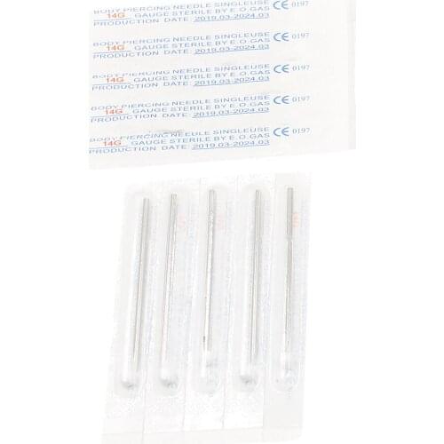 New Piercing Needles 100pcs 14G Disposable Sterile Body Piercing Needles Surgical Steel Tattoo Piercing Needles