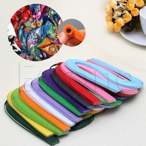 120 Stripes Quilling Paper Origami Paper DIY Hand Craft Tool paper 5mm Width Craft DIY Paper Gift Home Decoration 12 colors Mar