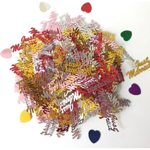 15g Just Married Foil Marriage Party Confetti Decorations Engagement Table Scatters Love Heart Wedding Anniversary Sprinkles