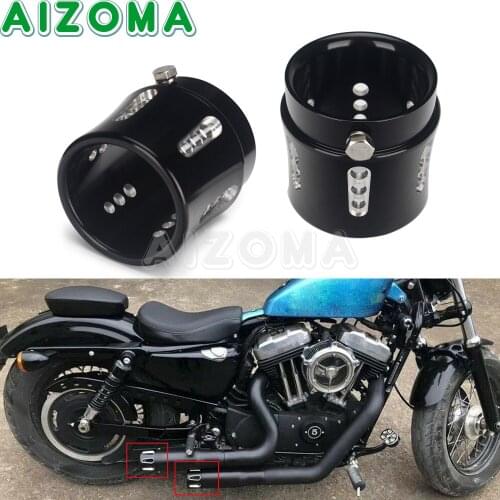 2pcs 2.5'' Retro Motorcycle Exhaust Muffler Tip Tail End For Cafe Racer Honda Kawasaki Yamaha Chopper 1.75 inch Muffler Pipe