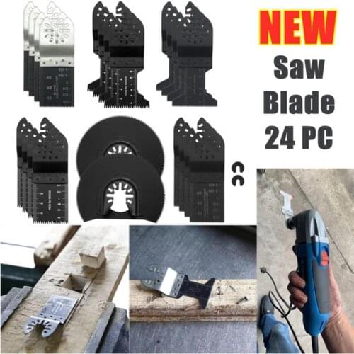 24PCS Saw Blade Set Oscillating Multi Tool Saw Blades High Carbon Steel Cutter DIY Universal With Box PVC Cutting Saw Blade