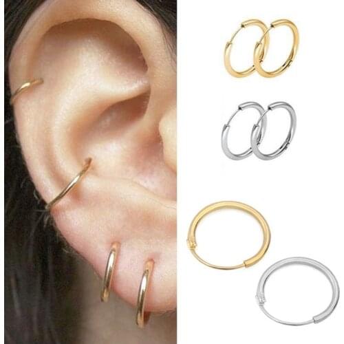 3 Pairs 3 Sizes Minimalism Simple Round Circle Earrings Hoop Earrings Small Ear Studs for Women Girls Fashion Jewelry