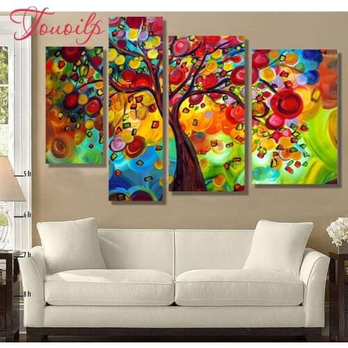 2017 5D DIY Diamond Painting crystal Square Rhinestone Pasting home Decor Painting 3d Diamond Embroidery Mosaic Life Tree 5pcs