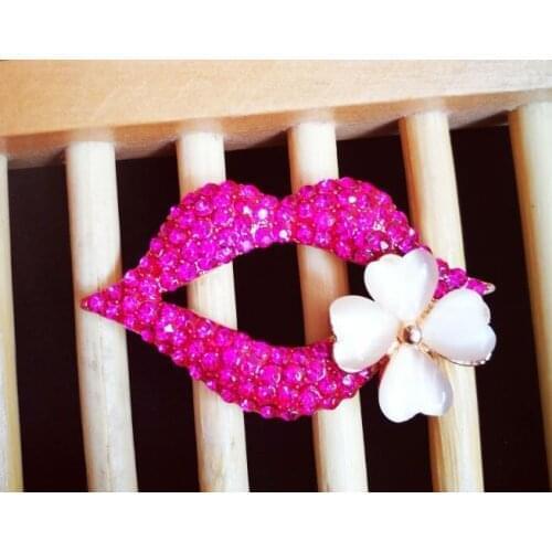 5pcs per lot 5cm*2.8cm Flaming Lips flower Charms Cell Phone case DIY Alloy Decoration