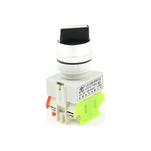 660VAC 10A DPST 4-Terminal 2-Position Selector Self-Locking Push Button Switch