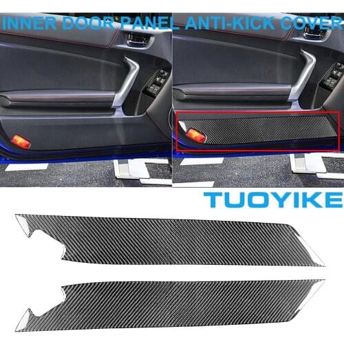 LHD RHD Car Styling Carbon Fiber Interior Inner Door Panel Anti-kick Cover Trim Sticker For Toyota GT86 Subaru BRZ 2017-2019