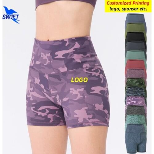Quick Dry Elastic High Waist Yoga Shorts Women Athletic Gym Fitness Workout Leggings Running Tights Briefs Sportswear Customized
