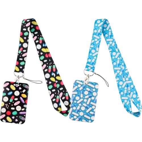 CB890 Cartoon Doctors Nurse Lanyard Key Lanyard Cosplay Badge ID Cards Holder Neck Strap Keychains