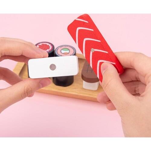 Wooden Toys Sushi Set for Kids Pretend Play Food Role Play Cooking Kitchen