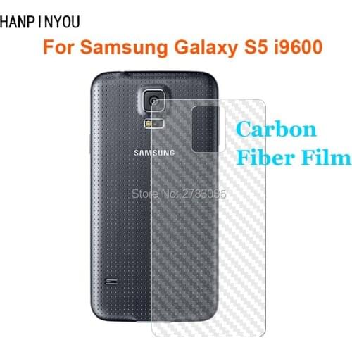 For Samsung Galaxy S5 SV S 5 V i9600 5.1" New Durable 3D Anti-fingerprint Transparent Carbon Fiber Back Film Screen Protector