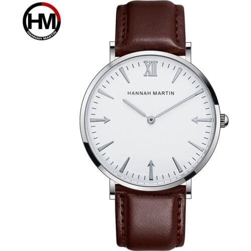 HM Fashion Watch Men 40mm Hot Ultra thin Wristwatches Mens Top Brand Luxury Leather Scrap Mens Watches DW Ultra thin Watch Men