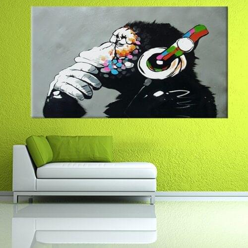 Music Monkey Canvas Art Wall Pictures for BedRoom Home Decorations Print Painting on canvas Wall picture for Living room Decor
