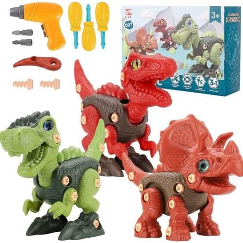 Take Apart Dinosaur Toys for Kids Building Toy Set with Electric Drill Construction Engineering Play Kit STEM Learning for Boys