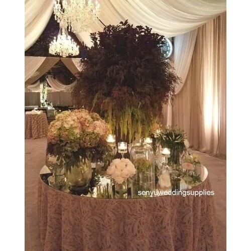 100cm/120cm diameter) Wedding Rounded Acrylic Mirror Table Tops For Party Table Centerpiece senyu1983