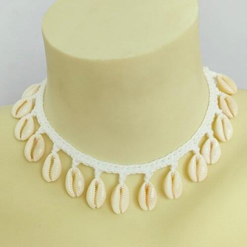 Buy 2 Get 30% Off Simplicity Girl Seashell Choker Necklace Crochet Bohemian Beach Tassel Necklace Shell Chain For Women Pendant