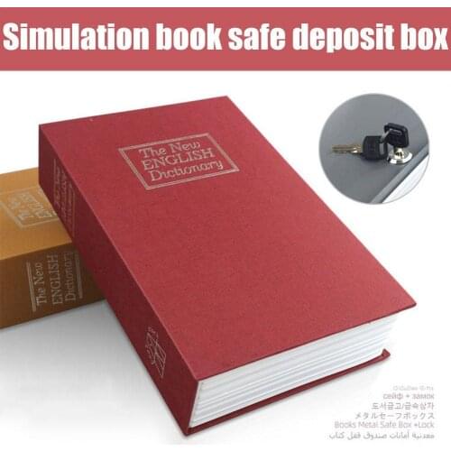 Mini Money Safe Deposit Box Secret Book Hidden Secret Security Cash Safe Box Key Unlock Children Saving Box for Coins