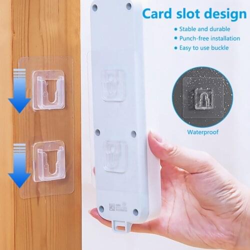 5/10 Pairs Multi-Purpose Hooks Double-Sided Adhesive Wall Hooks Waterproof Heavy Duty Wall Hooks Kitchen Bath Door Hooks