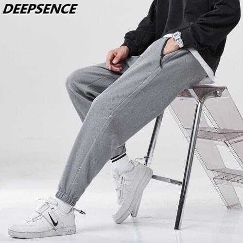 Men Pants Sweatpants Waffle Fabric Breathable Soft Elasticity Trousers for Men Sports Casual Fashion Pants Mens Clothing