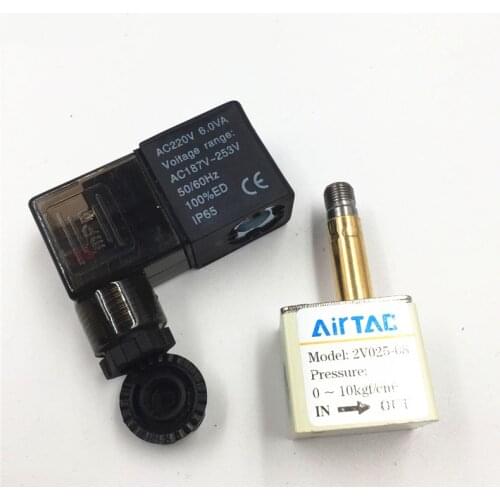 1Pcs 1/4" Bsp 2 Way 2 Position DC 12V 24V AC 220V 110V Pneumatic Solenoid Air Control Valve Aluminium 2V025-08 Machine
