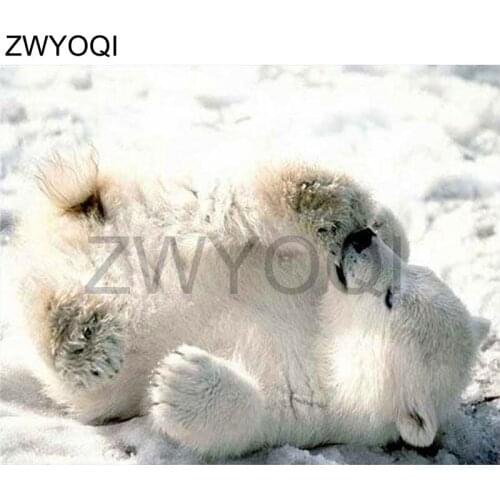 Full Square Diamond embroidery Polar bear DIY 3D Diamond mosaic Polar bear Full Round Diamond painting Cross stitch Polar bear