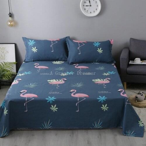 Simple Home Textile Bed Sheet Pillowcases Cotton Bed Sheet For Kids Adults Flower Aniaml Print Protector Bed Quilt Cover