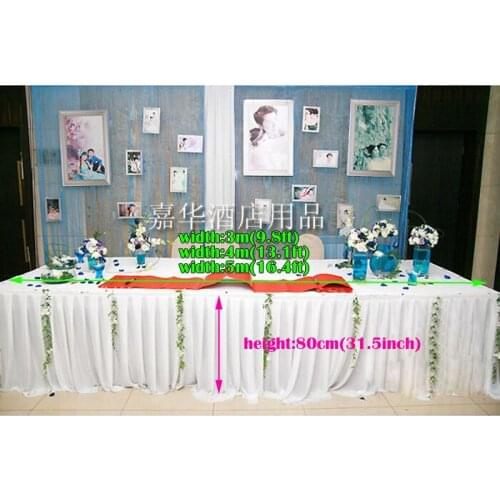 Luxury Wedding suppiles ice silk table skirt wedding banquet outdoor table cloth (can customize color and size as you want)