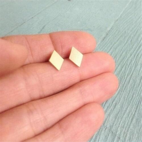 Hot Sale Minimalism Rhombus Earrings Rhombus Geometric shape Stud Earring For Women Jewelry Everyday Wear Jewelry