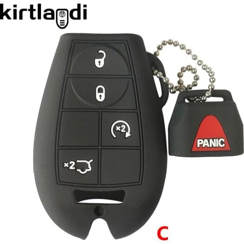 Silicone Car Key Case Holder Cover for Jeep Grand Cherokee for Chrysler Grand Voyager 300C for Dodge Caravan Remote Keychain Fob